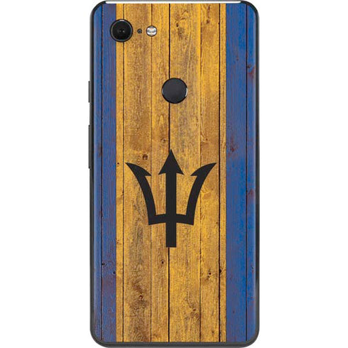 Barbados Flag Dark Wood Google Pixel 3 XL Skin